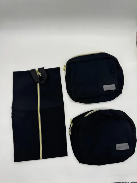 LOVEVOOK Travel Toiletry Bag Set and Shoe Pouch Black 3 Piece - NEVER USED