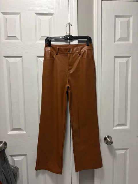 VQW Faux Leather Pants Brown