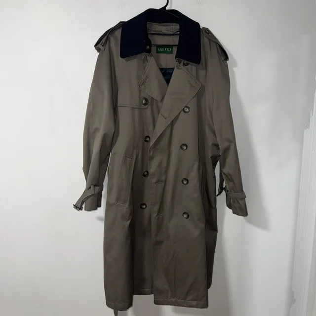 Lauren Ralph Lauren Trench Coat Size 40R Taupe Belted