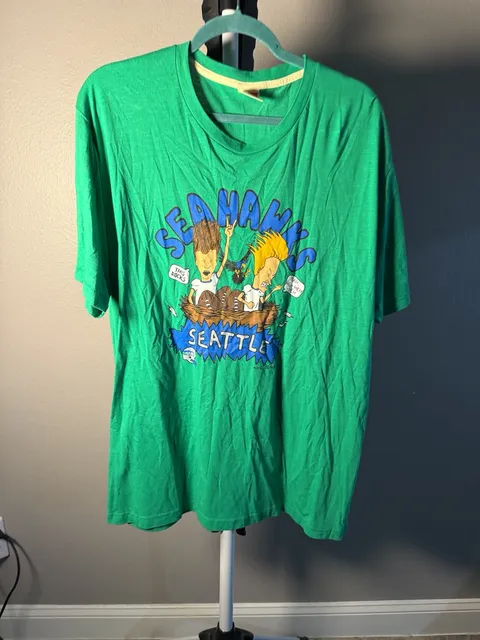 Homage Beavis and Butt-Head Seattle Seahawks T-Shirt XXL Green