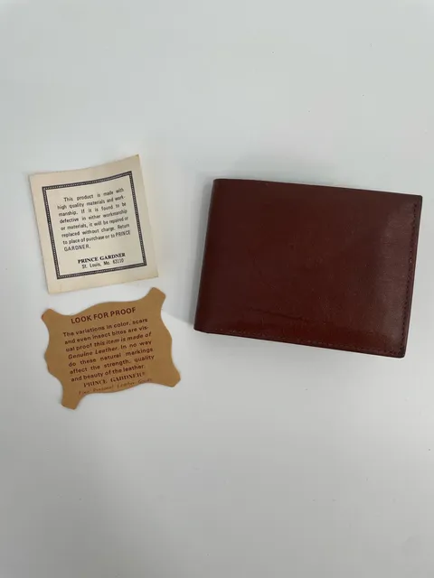 Prince Gardner Leather Bifold Wallet Brown Vintage