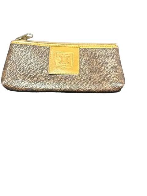 Celine Macadam Monogram Small Pouch Brown Coated Canvas