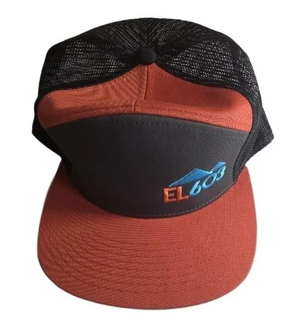 Quiver Water Edition 7P Flatbill Trucker Hat Orange Black