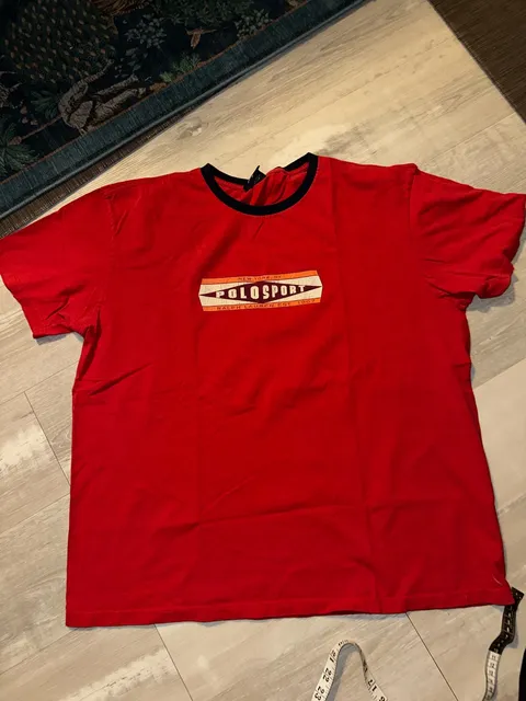 Polo Sport Ralph Lauren T-Shirt XL Red Graphic Logo Ringer