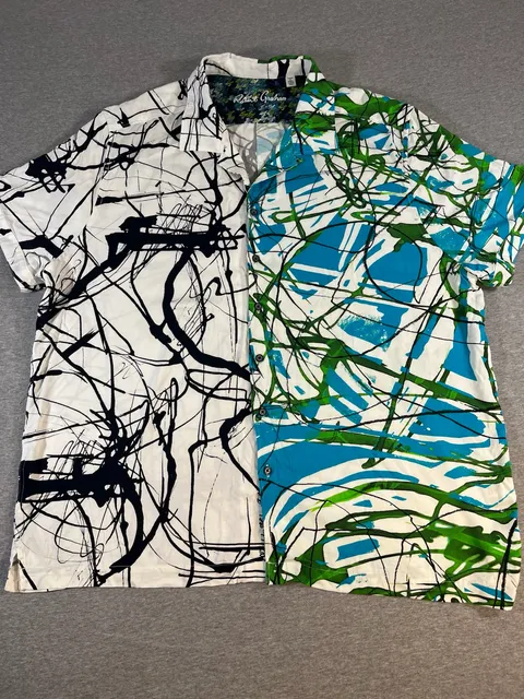 Robert Graham Vibrant Abstract Splatter Print  Button-Down Shirt Men’s 3XL