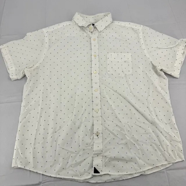 UNTUCKit Short Sleeve Button Up Shirt Size XL White Blue Print Cotton