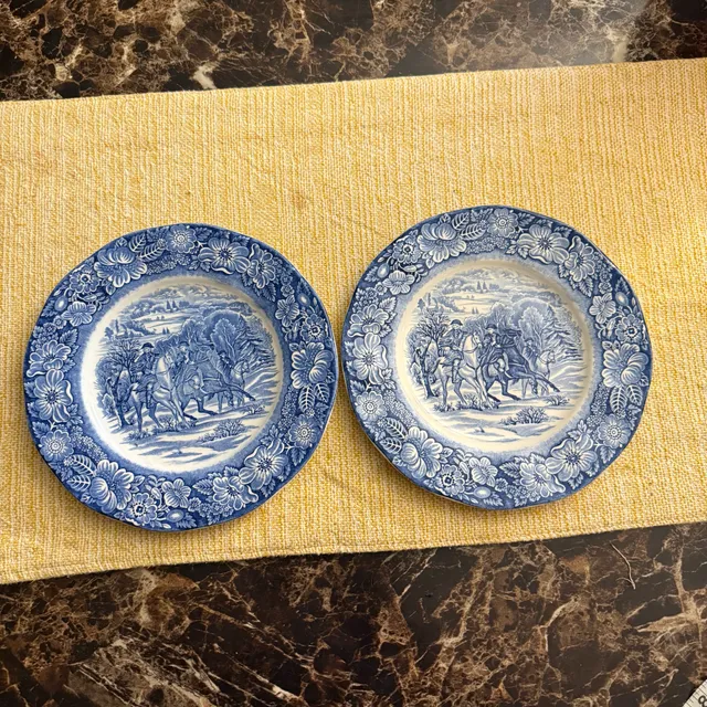 Liberty Blue Washington At Valley Forge Salad Plate Set