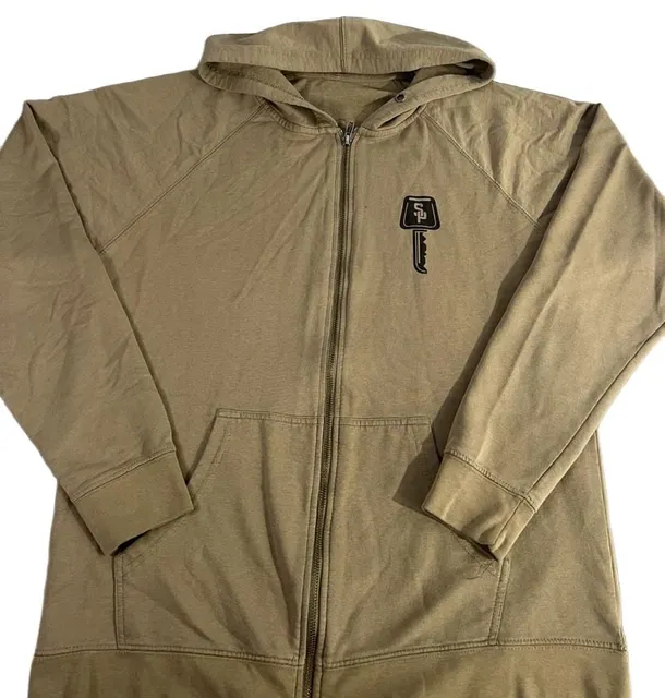 Independent Trading Company Full Zip Hoodie Size XL Khaki Key Logo