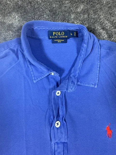 Polo Ralph Lauren Featherweight Mesh Polo Shirt Size L Blue