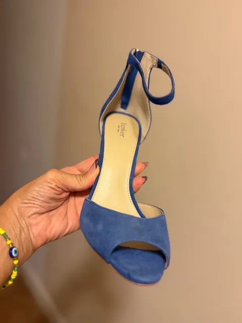 Botkier New York Heels Size 8 Blue Suede Ankle Strap Tassel
