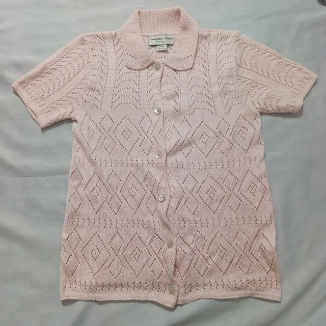 Hampshire Studio Knit Polo Shirt Size P/P Pink Acrylic