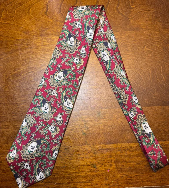 Vintage Disney Mickey Mouse Silk Tie Balancine The Tie Works Paisley USA Made