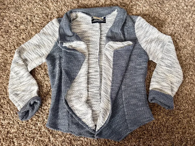 JouJou Cardigan Size M Grey Knit Open Front Blazer Jacket