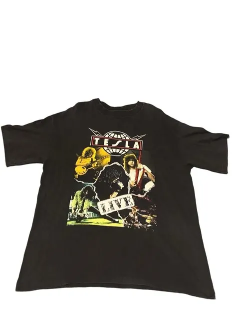 Giant by Tee Jays Tesla Psychotic Supper Tour 1992 T-Shirt Size XL