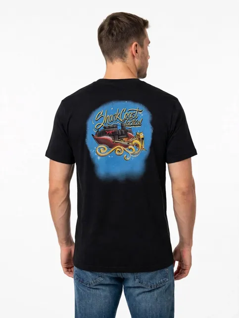 Shark Coast Tactical Graphic T-Shirt Black Graphic Tee