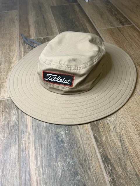 Titleist Wide Brim Golf Bucket Hat L/XL Khaki Sun Boonie