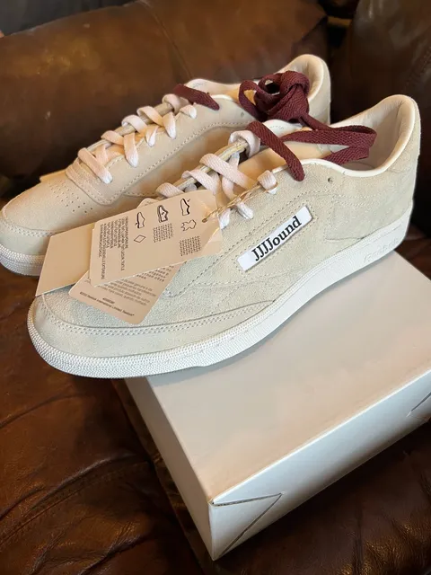 Reebok LTD x JJJJound Club C 85 Chalk Cream Suede Sneakers