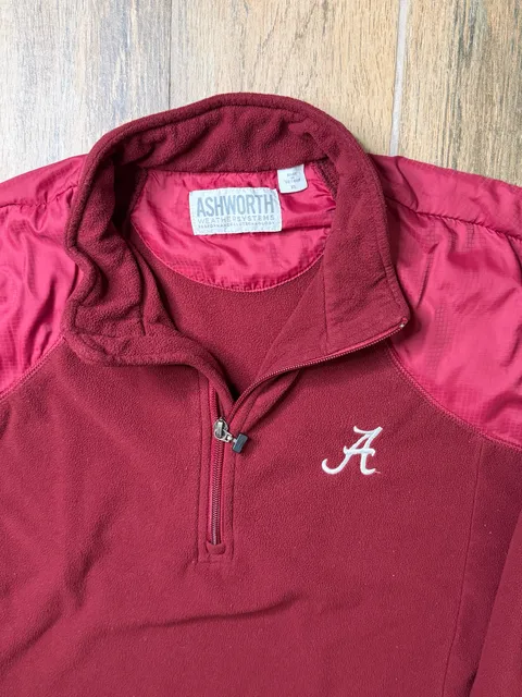 Alabama Crimson Tide 1/4 Zip Fleece XL Ashworth Weather Systems
