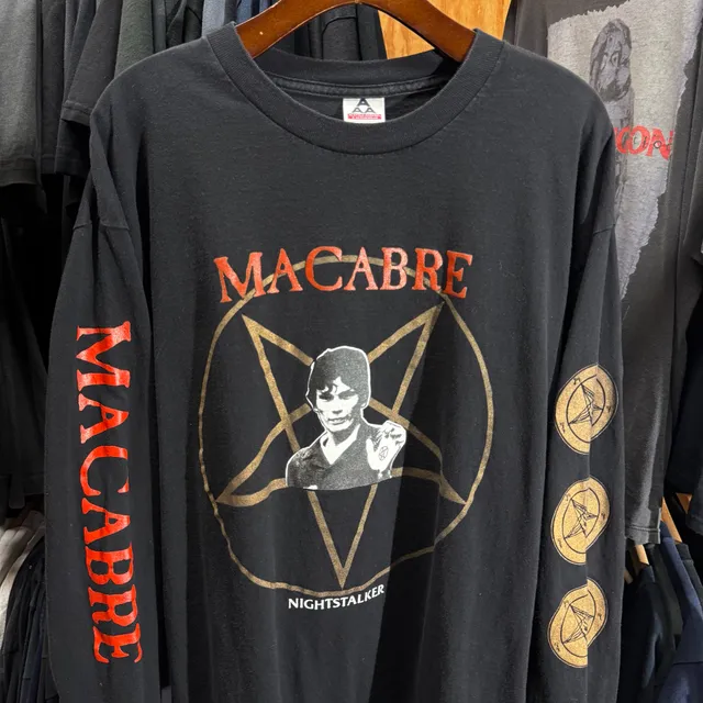 Vintage Macabre Richard Ramirez Nightstalker Band Bio Album Long Sleeve Shirt