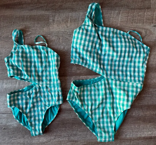 Matching set Wonder Nation Girls Teal Bathing suit Size S 6-6x and Size XL14-16