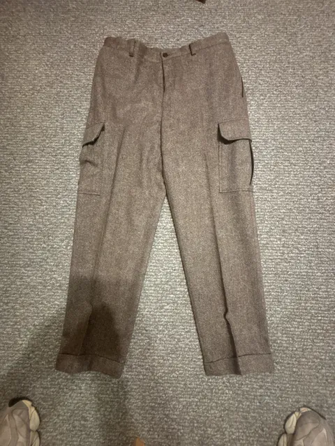 Orvis Wool Cargo Pants Size 40 Brown Tweed Signature Collection