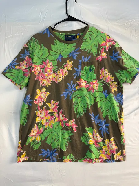 Polo Ralph Lauren Floral Pocket T-Shirt Size L Brown
