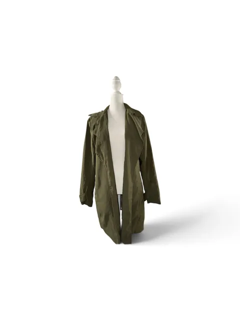 Banana Republic Trench Coat Size S Green Open Front Outerwear