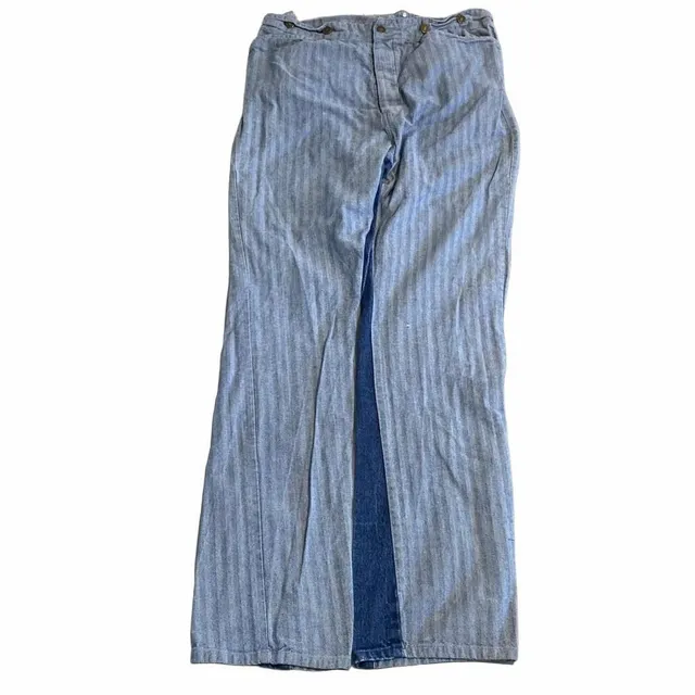Frontier Classics Herringbone Denim Pants Size 38 Blue