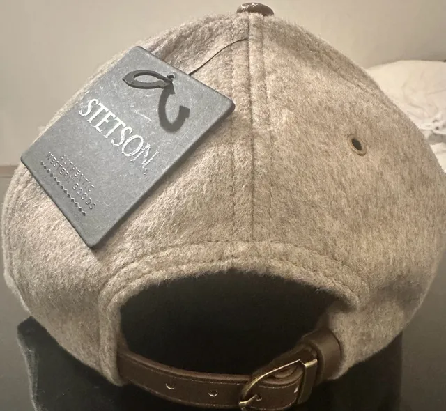 Stetson Felt Ball Cap Brown Leather Strapback Hat