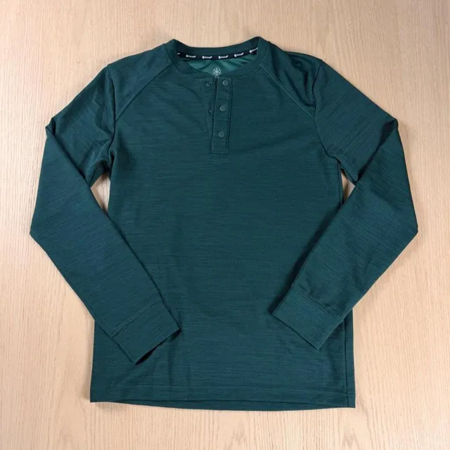 Gaiam Men's Commuter Long Sleeve Henley Size S Green Heather