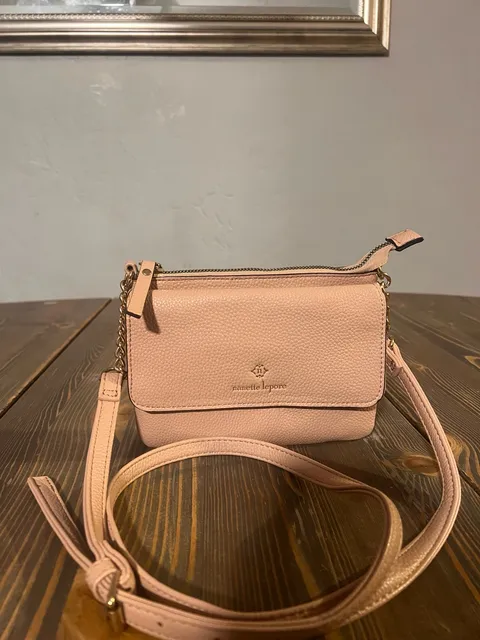Nanette Lepore Pink Faux Leather Crossbody Bag