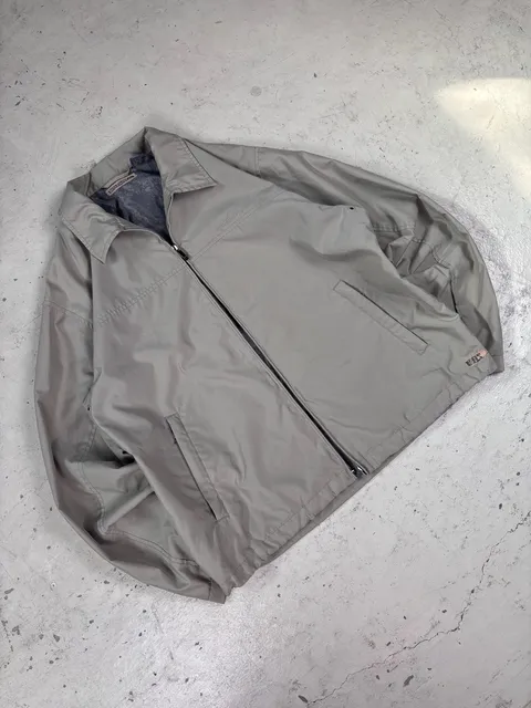 Quiksilver Jacket Size M Beige Full Zip Windbreaker Golf Harrington