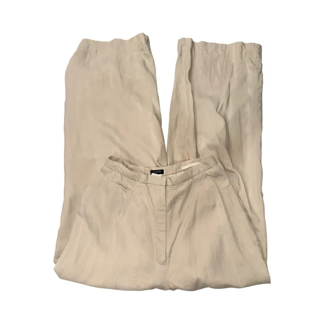 J.Crew Silk Wide Leg Pants Beige