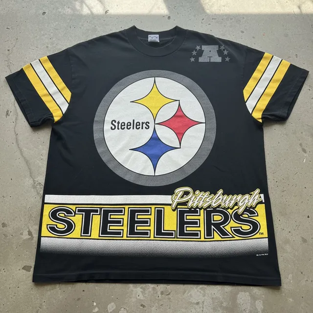 Salem Sportswear Vintage Pittsburgh Steelers 1994 AOP T-Shirt Black XL