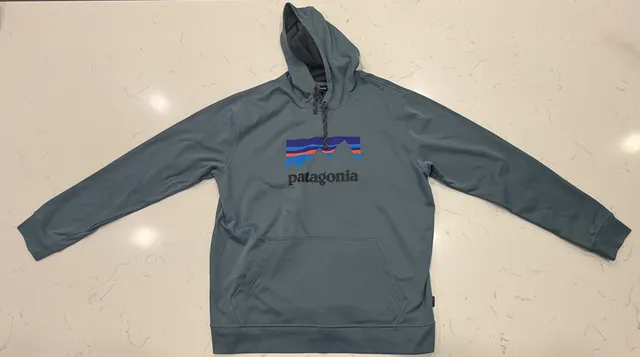 Patagonia Logo Uprisal Hooded Sweatshirt Size XL Blue