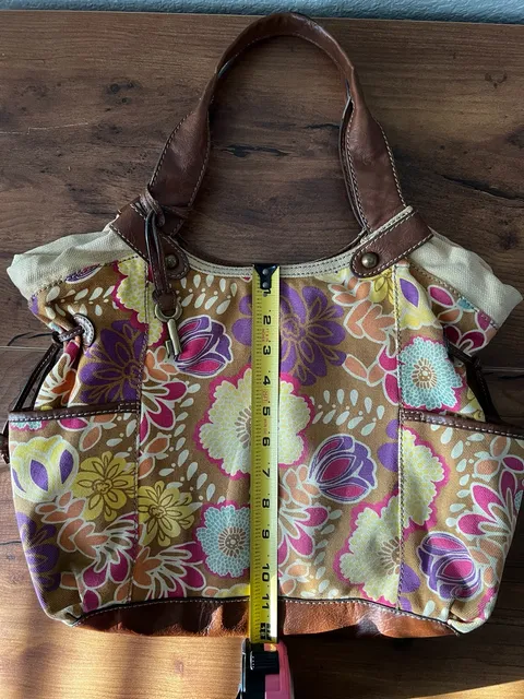 Vintage Fossil Floral Canvas Shoulder Bag 70’s vibes