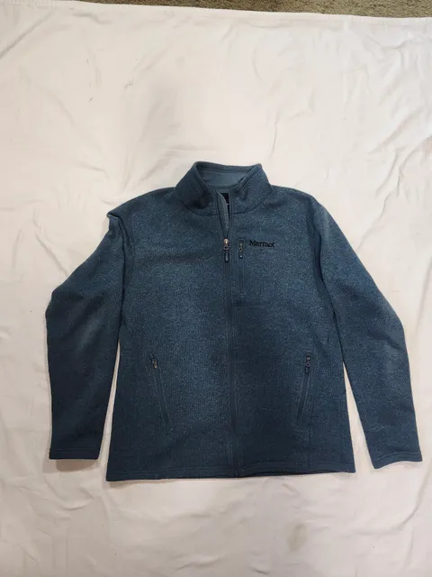 Marmot Fleece Jacket Blue Full Zip Mock Neck