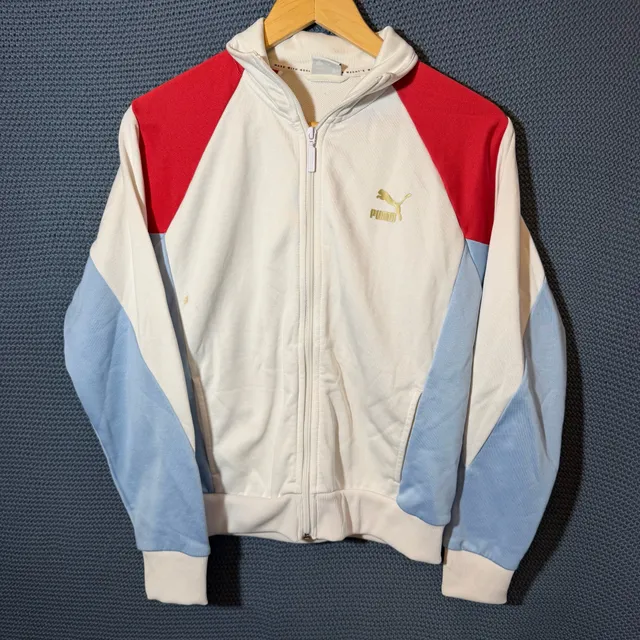 Puma Archive Track Jacket Size M Colorblock White Red Blue Retro