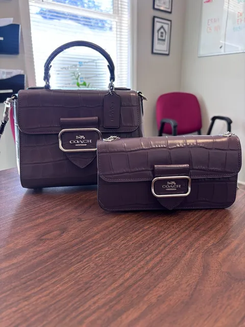 Coach Morgan Amethyst Croc-Embossed Matching 2-Piece Set