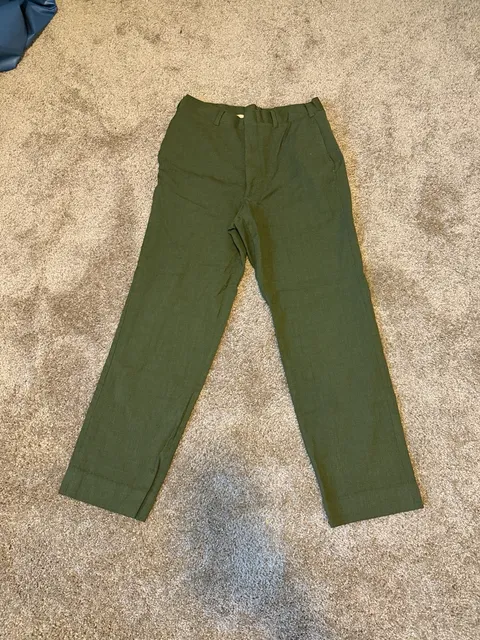 Andhurst Vintage Straight Leg Pants Olive Green