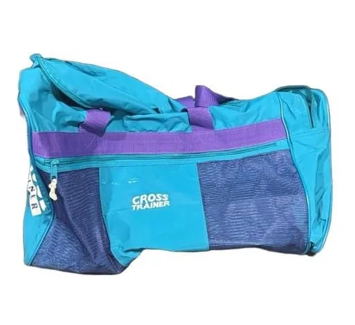 Cross Trainer Vintage Teal & Purple Duffel Bag Gym Sports Bag