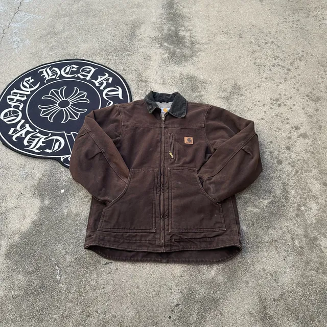 Vintage Carhartt YYC01 DKB Sherpa Lined Work Jacket Dark Brown