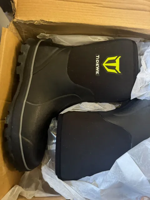 TideWe Mud Boots Size 9 Black Rubber Steel Shank