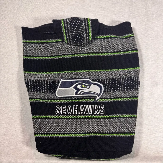 NFL Seattle Seahawks Woven Baja Backpack Black Neon Green