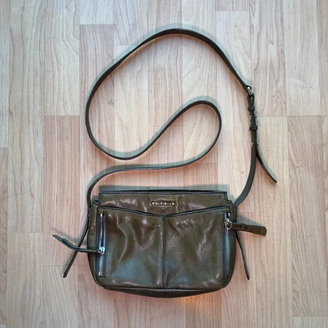 Cole Haan Olive Green Leather Crossbody Bag