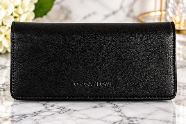 Origami Owl Black Faux Leather Wallet