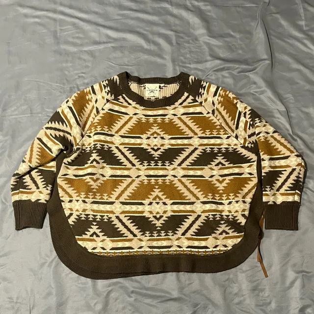 Cotton & Rye Aztec Print Sweater Size XL Brown Southwestern Jacquard
