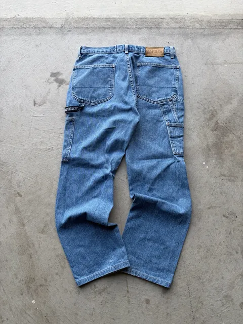 Nautica Jeans Co. Carpenter Pants Size 33x30 Blue Loose Fit Denim
