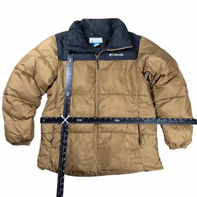 Columbia Puffer Jacket Brown Black Size Small