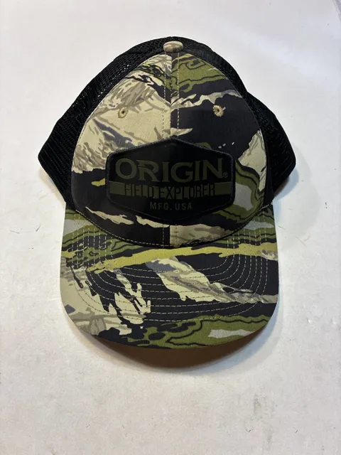 Origin Field Explorer Trucker Hat Camo Mesh Snapback Cap MFG USA